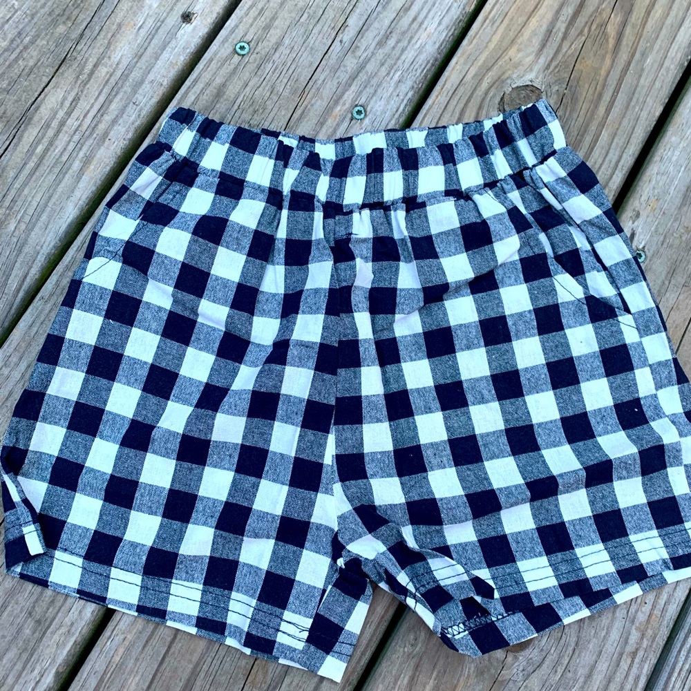 Boys blue plaid shorts